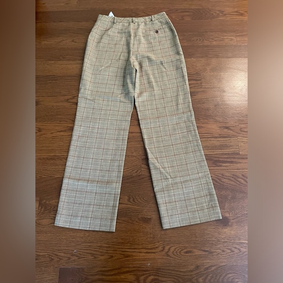 Y2K VINTAGE BROOKS BROTHERS Wool Plaid Trousers in Camel. Size 6. Very Now! - Picture 2 of 7